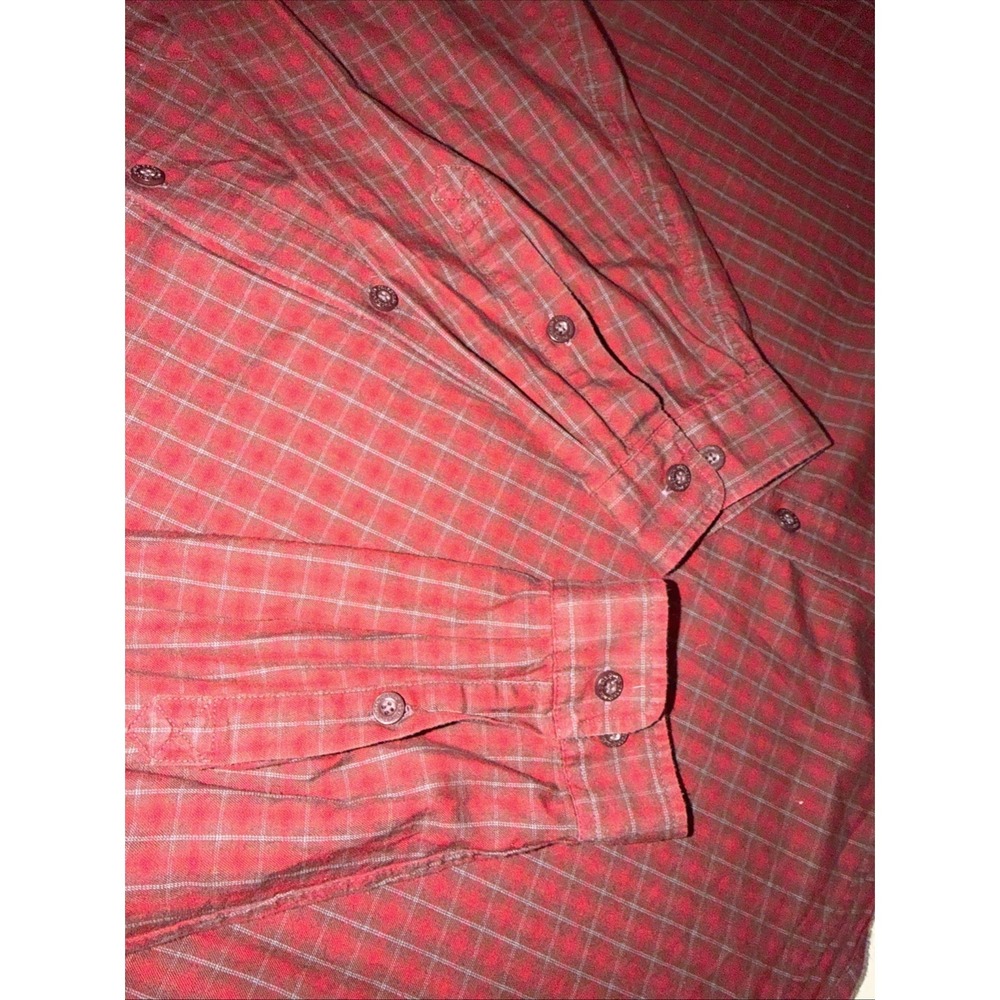 Patagonia button down Long Sleeve Plaid Red Men's XL 100% Organic Cotton - Picture 4 of 11